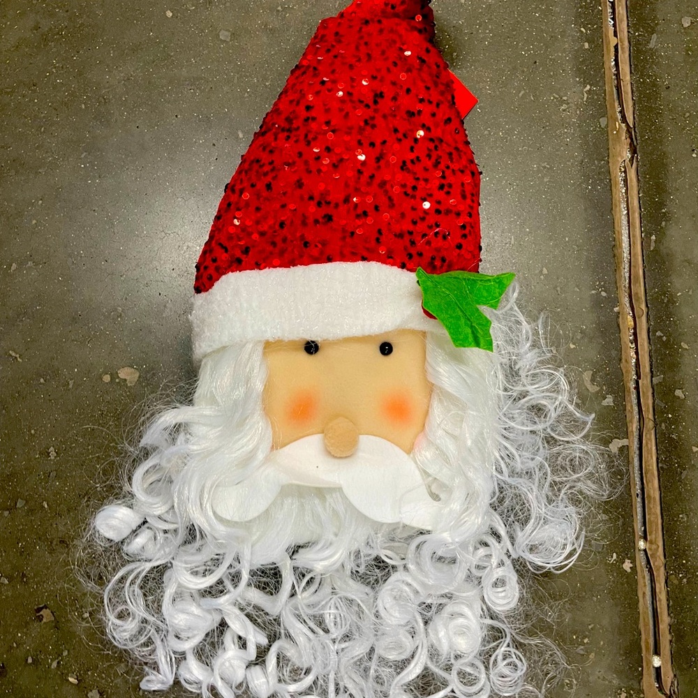 NWT HUGE 36" Plush Hanging Santa Head Decor